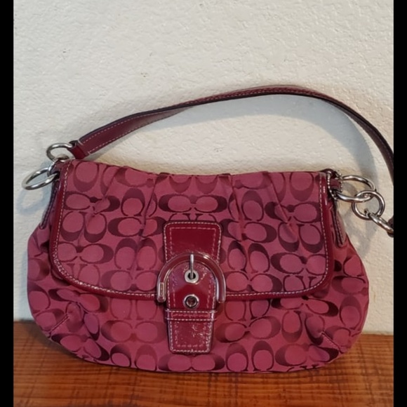 Coach Handbags - Coach Soho Signature Pink Boho Flap Purse Handbag